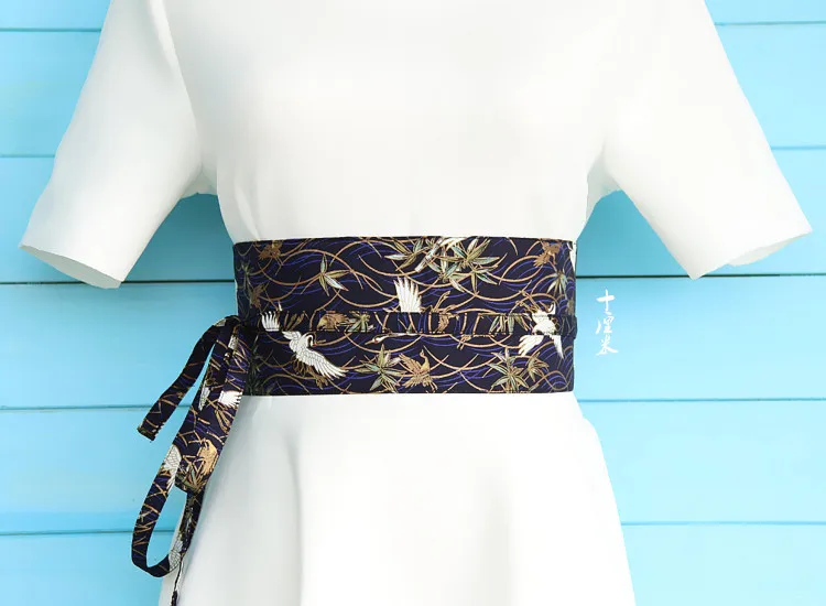 Японский стиль, хлопок, ceinture femme,, домашнее кимоно, пояс на талии, широкие пояса, Ретро стиль, эластичная резинка на талии, бант для девочек