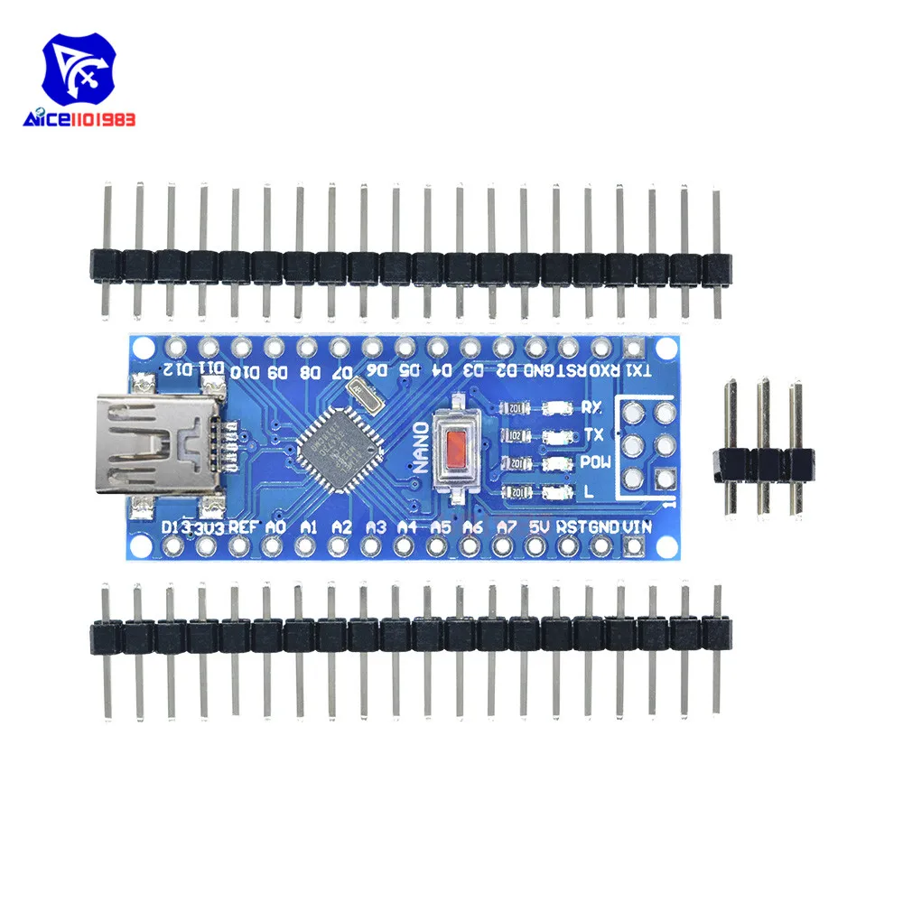 Плата микроконтроллера Mini USB CH340 Nano v3.0 Atmega328P ATmega328 5 шт./лот модуль для Arduino CH340G MEGA328