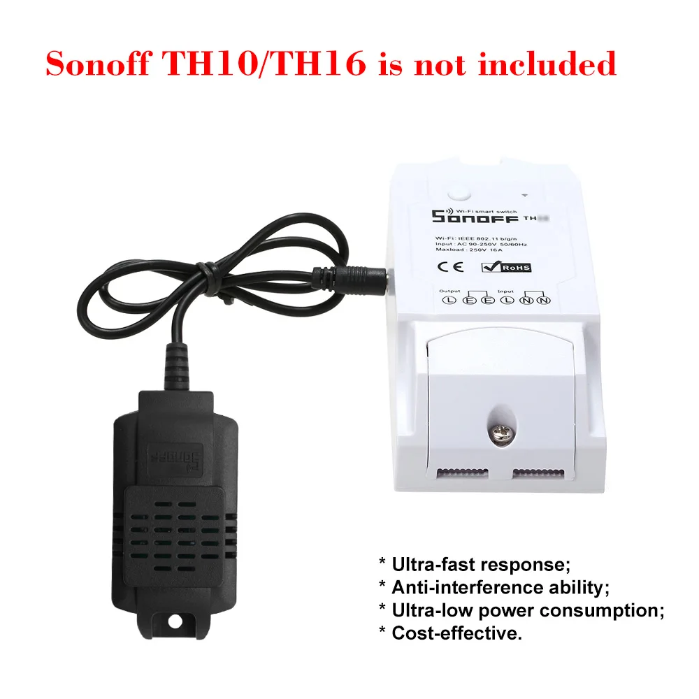 Интеллектуальный выключатель света SONOFF Сенсор Si7021 Температура влажности зонд