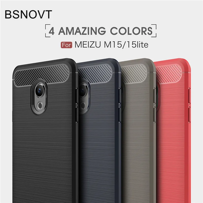 Для Meizu M15 чехол из мягкого силикона со щеткой ударопрочный противоударный для 15