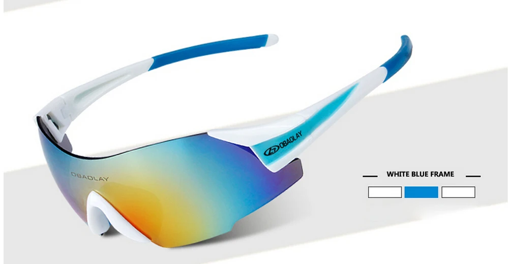 WHITE BLUE FRAM UV400 очки для велоспорта, уличные спортивные очки для горного велосипеда, мотоциклетные солнцезащитные очки, спортивные очки, безрамные очки, велосипедные очки - Цвет: WHITE BLUE FRAM