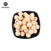lets make wooden beads food grade baby chewing pumpkin beads shower gifts diy necklace accessories bpa free baby teethers