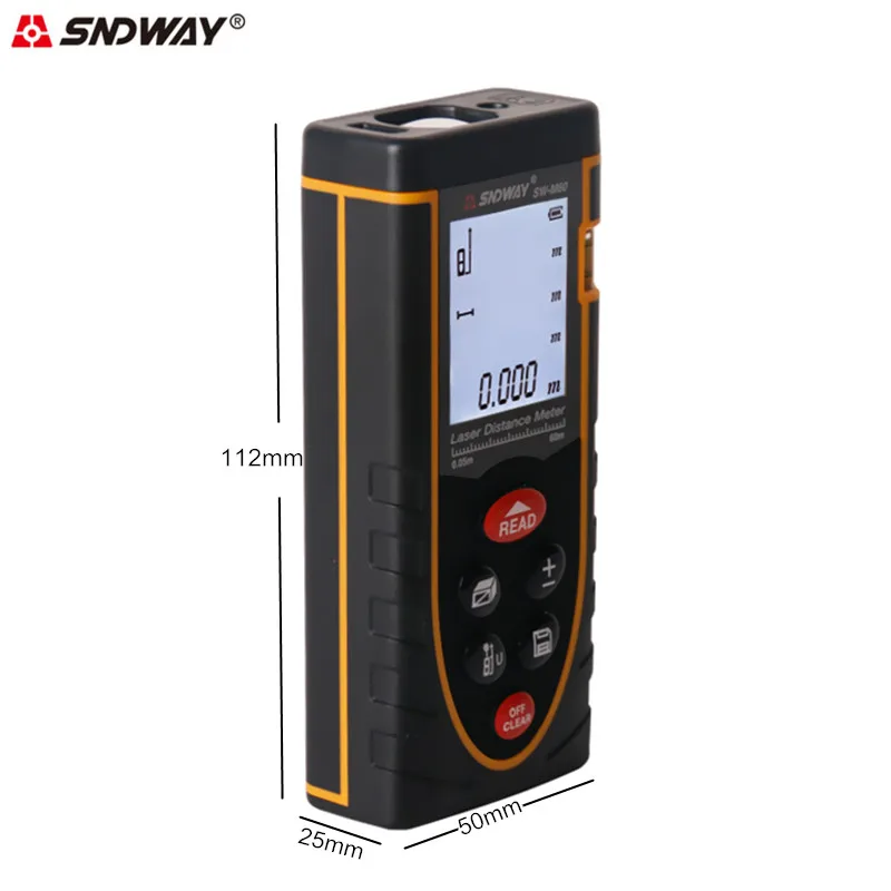 Лазерный дальномер SNDWAY 60 м цифровой лазерный измеритель площади/объема