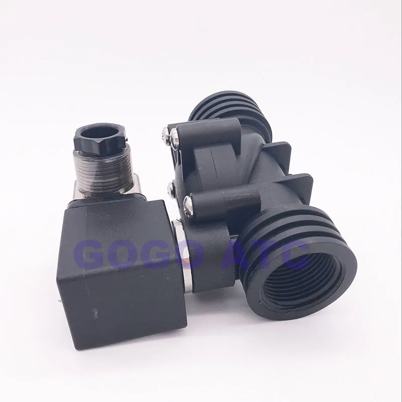 2 варианта Пластик электромагнитный клапан NBR/EPDM/FKM 1/" 3/4 1 дюйм отверстие 15/20/25 мм нормально закрытый PP-15/20/25 водяной клапан 10bar 220V