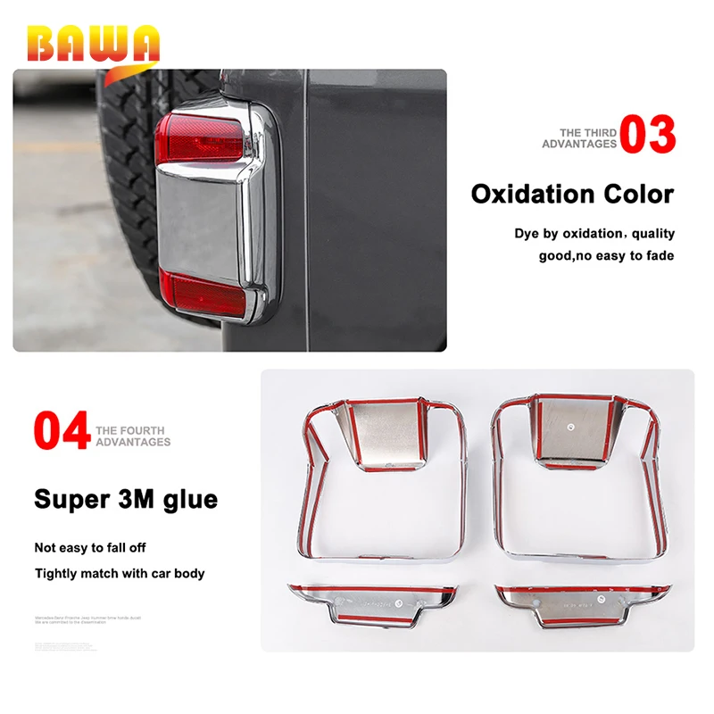 

BAWA Car Stickers for Jeep Wrangler JL 2018 Taillight Rear Lamp Decoration Stickers Protection Cover for Jeep Wrangler jl
