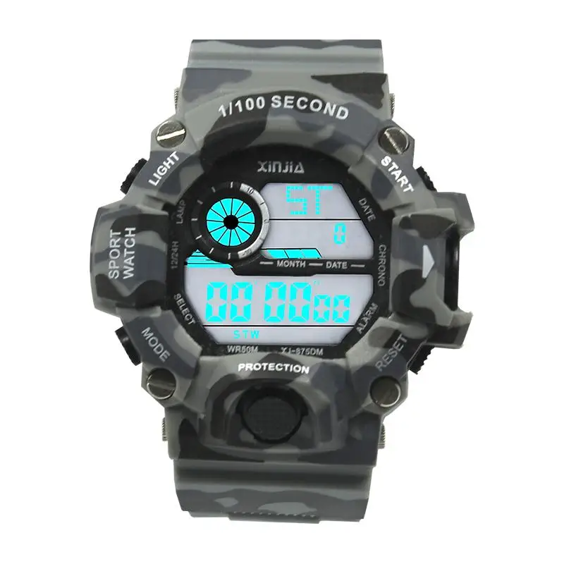 XINJIA Мужские Цифровые спортивные часы люксовый бренд Reloj para hombres камуфляжные