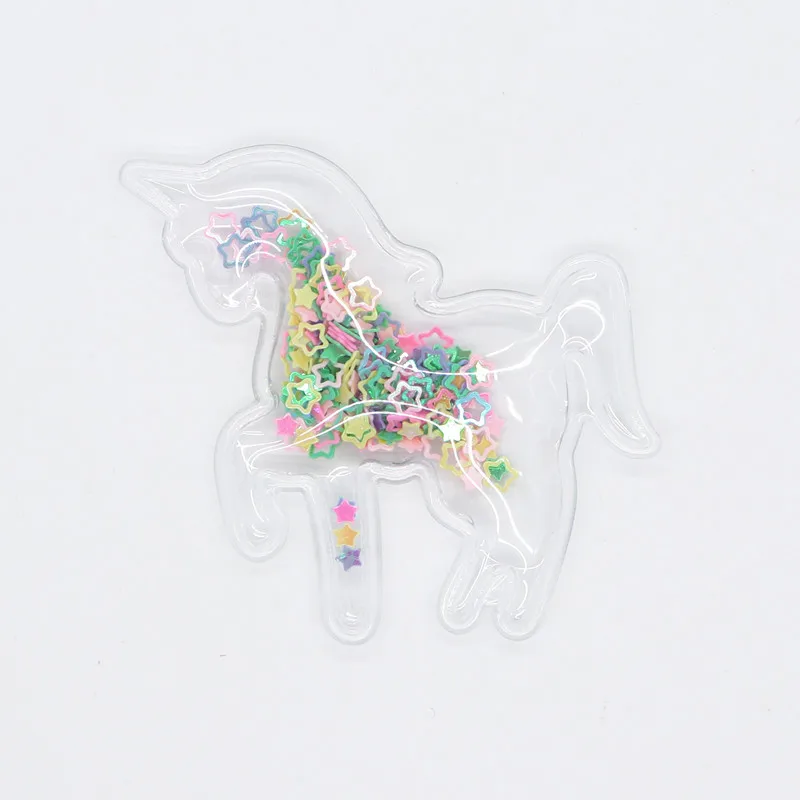 10PCS Transparent Plastic Bag With Colorful Sequins For Hair Clips, DIY Craft Decoration Accessories Y19060401