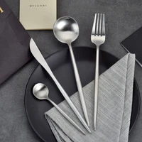 16pcsset 304 stainless steel tableware dinner knives forks spoons portuguese style cutlery utensils set kitchen accessories