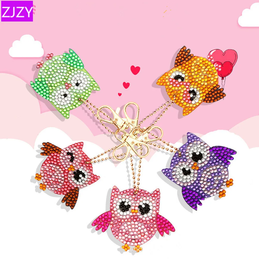 Алмазная 5D Вышивка сделай сам брелок из серии мультяшных животных цепочка для