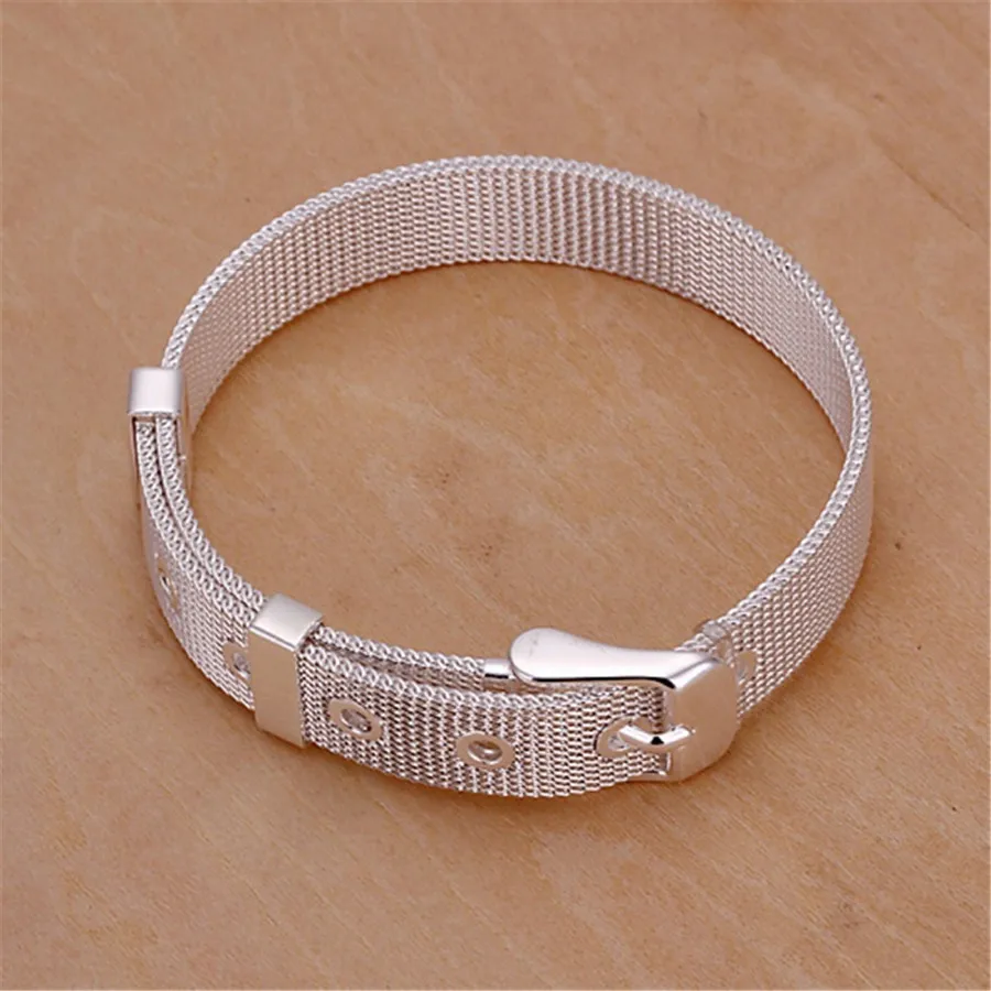 

925 Charm 10mm Silver color fashion Elegant Beautiful fine magnificent Noble 10MM chain bracelet Top quality Christmas H237