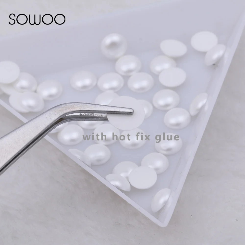 Молочный белый цвет полужемчужный полимерный материал железные Стразы для