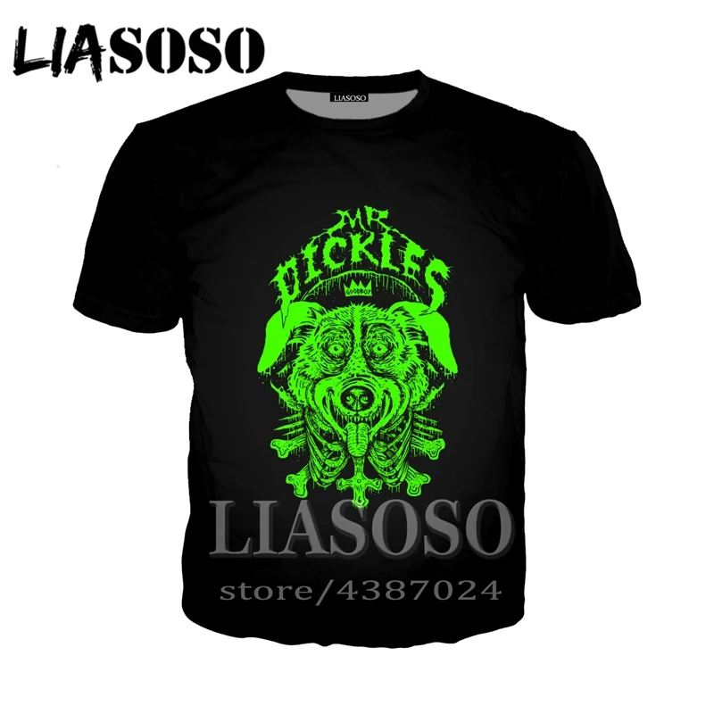LIASOSO модная футболка 3d принт Mr Pickles Мужская Уличная одежда с мотивами из аниме