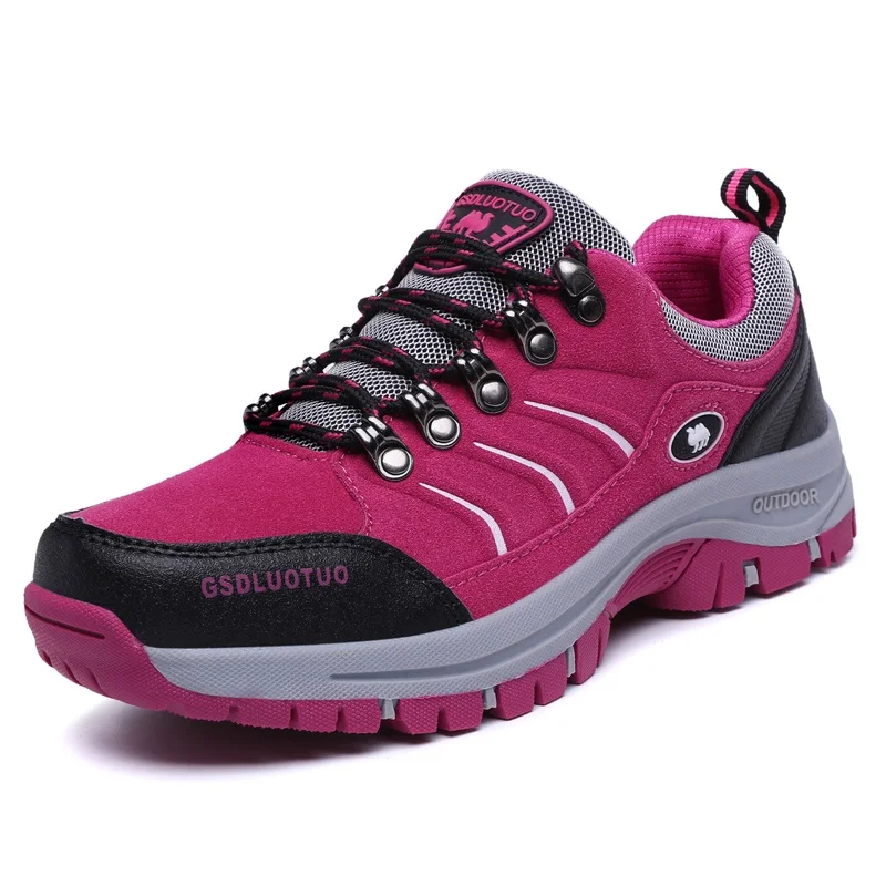 Женская походная обувь; водонепроницаемая обувь; Мужская обувь для альпинизма; обувь для треккинга; Профессиональные уличные кроссовки; Wandelschoene Dames - Цвет: Red