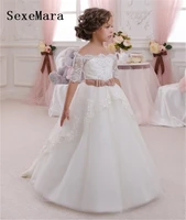 customized flower girl dress kids pageant birthday formal party lace long dress first communion dress prom gown 2 14y