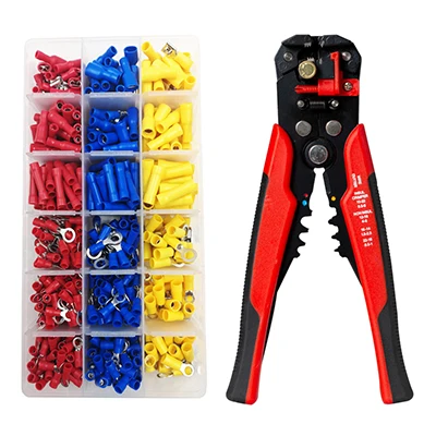 D1 700PCS terminals Набор плоскогубцев для обжима мультитула, полный/Предварительно изолированный jointcrimp рукава электрические клеммы для кабеля 0,5-6 мм2 AWG22-10 - Color: D1 700PCS terminals