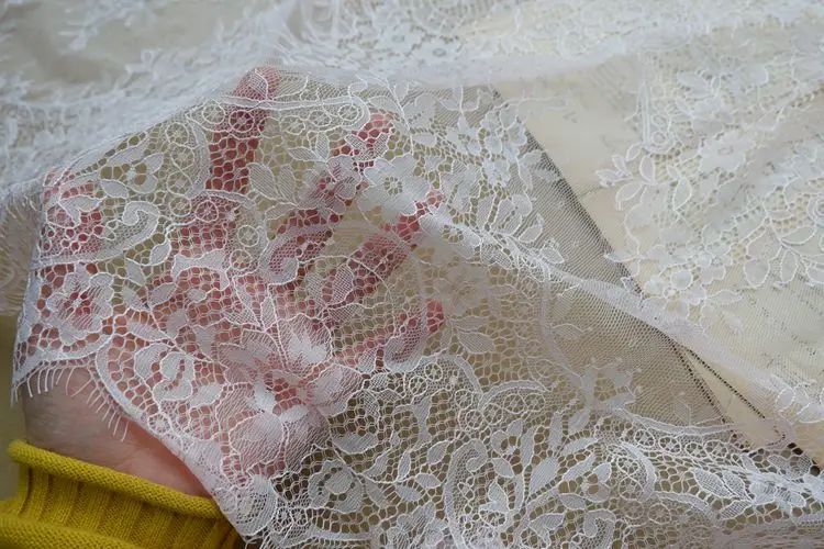 Белые ресницы кружевной отделкой ручной DIY платье юбка свадебная вуаль ресниц ткань аксессуары