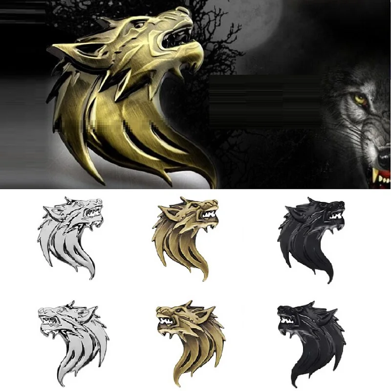 

Wolverene Head 100% 3D Metal Car Auto Motorcycle Logo Emblem Badge Sticker DIY NEW Gun Silver Bronze 3 Colors Car-Styling