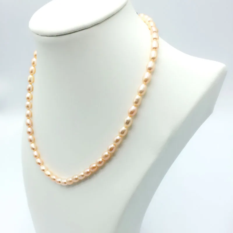 Ожерелье ручной работы с натуральным белым розовым фиолетовым 6-7 мм мелким