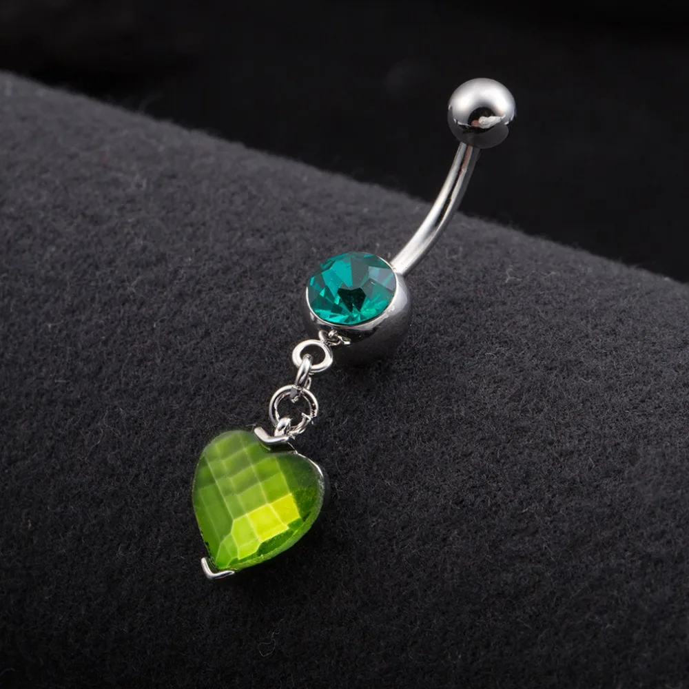 Новые модные женские кольца для пупка в форме сердца хирургический пирсинг