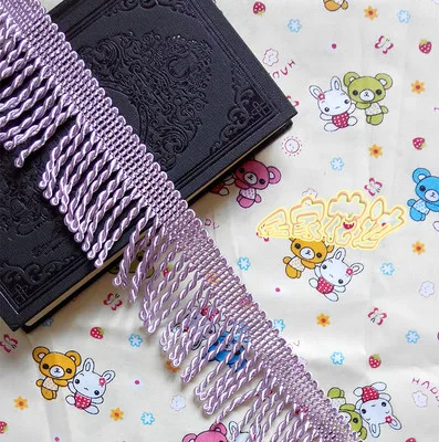 18 purple 12 ярдов/лот кружевная отделка украшения diy аксессуары для одежды занавеска Золотая кружевная кисточка веревка аксессуары ткань 6 см в ширину - Цвет: 18 purple