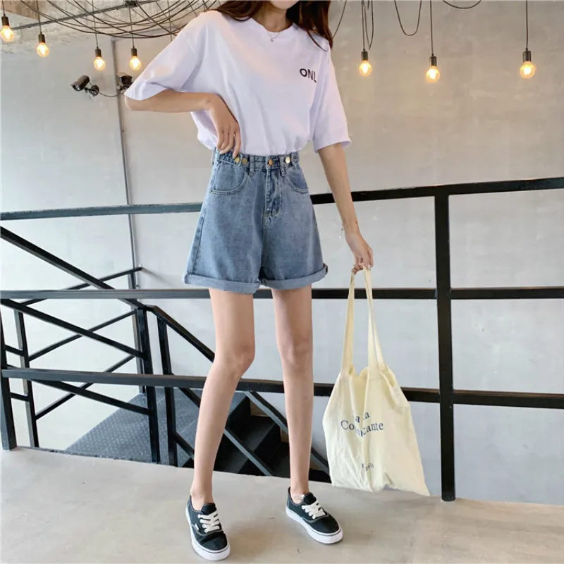 Shorts Women Single Button Trendy Elegant All-match High-quality Korean Style Leisure Daily Womens Female Lovely Simple New