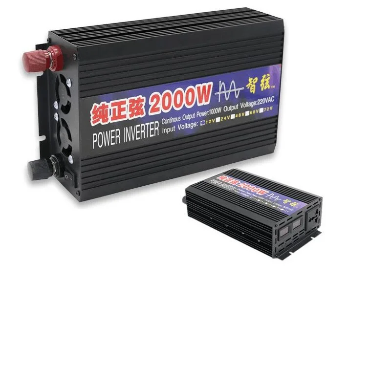 Чистый синусоидальный инвертор 12V24V48V60V до 220V2000W бытовой двойной цифровой дисплей автомобиля|Инверторы и