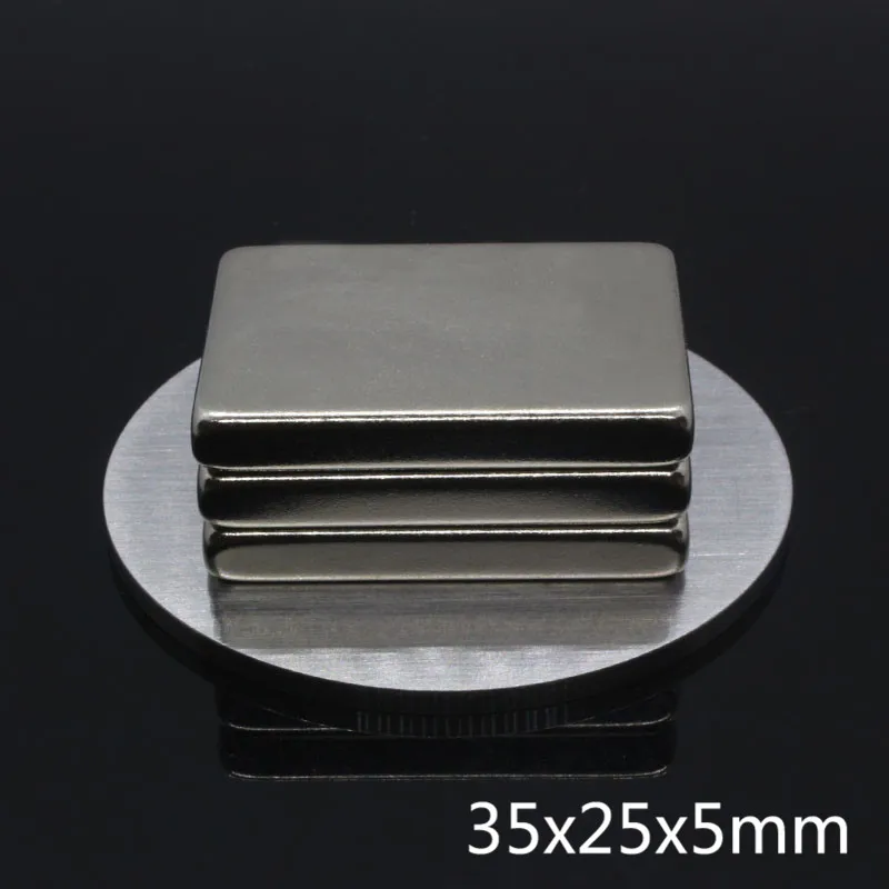2pcs 35*25*5 N35 NdFeB Super Strong Block Cube 35mm x 25mm 5mm Rare Earth Permanent Neodymium Magnet 35x25x5 Free Shipping | Обустройство