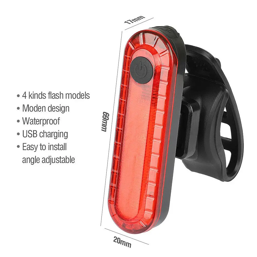 Bike Bicycle Light LED 4 Kind Flash Models Taillight USB Rechargeable Waterproof Safety Cycling Portable Rear For | Спорт и