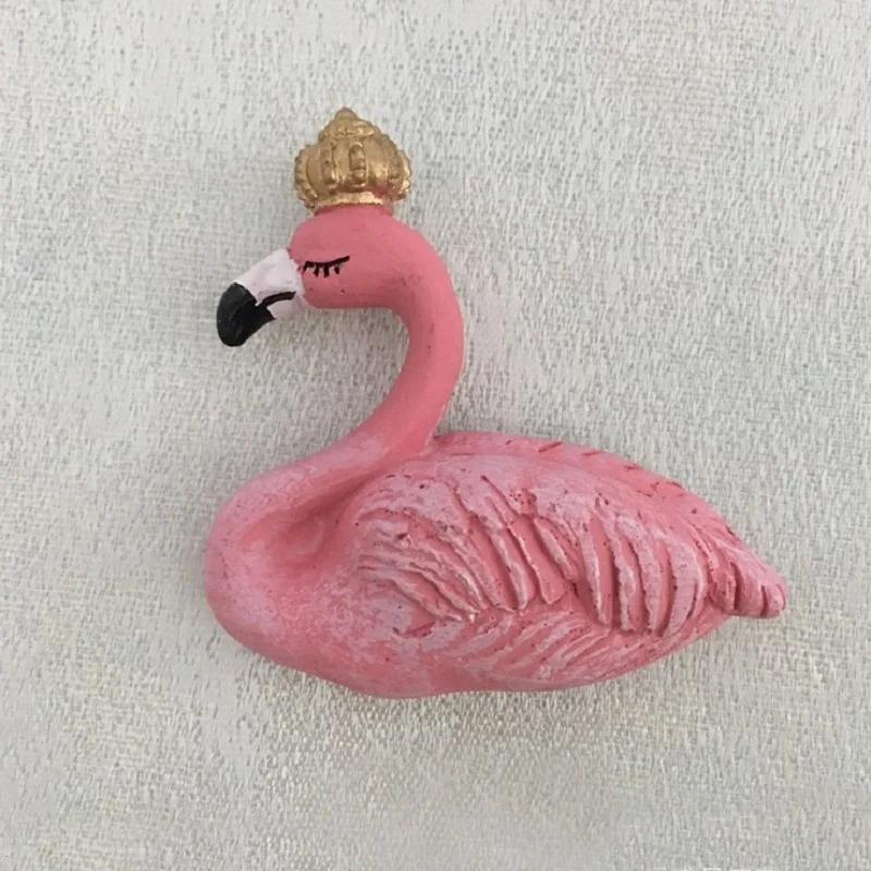3D Розовый магнит на холодильник с фламинго 2 шт. холодильники сувенирные смола