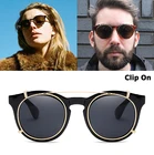 Солнцезащитные очки JackJad круглые со съемными линзами, винтажные, 2020