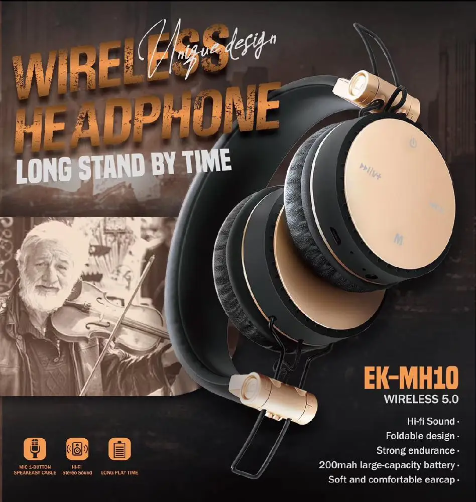 BEESCLOVER MH10 Беспроводной наушники Bluetooth складная гарнитура Стерео Игровые с