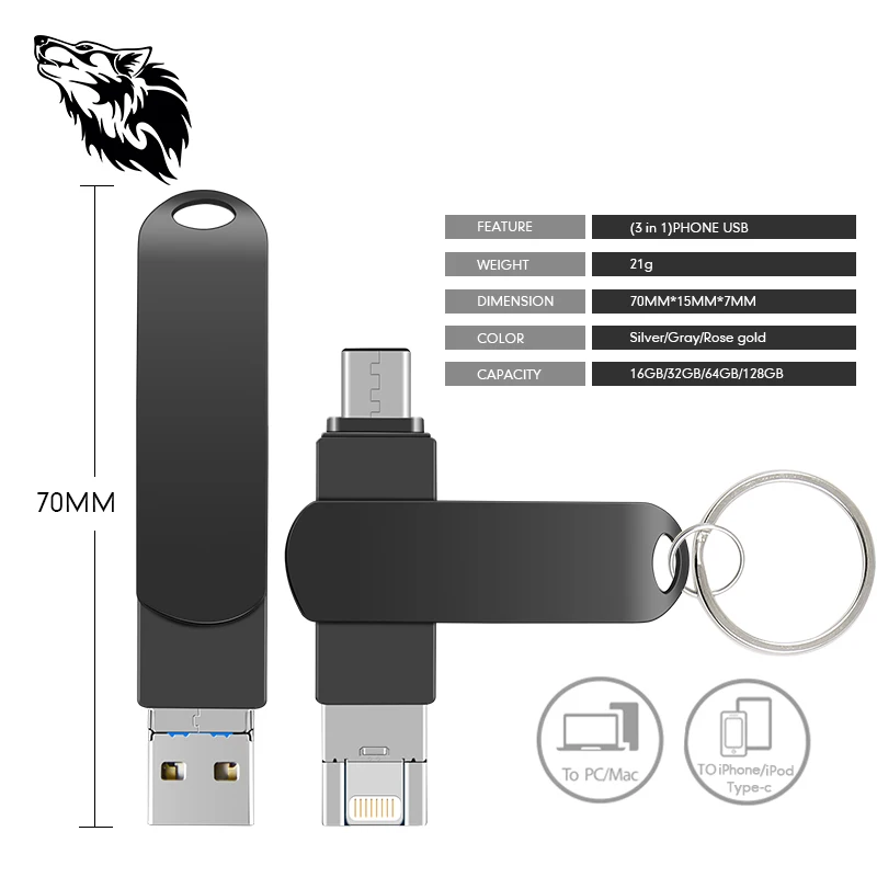Новый Usb 3 0 OTG USB флеш накопитель для iPhone/Tablet/PC 8 ГБ 16 32 64 Гб 128 высокоскоростной