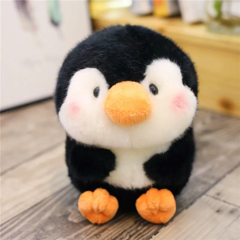 black penguin 18 см хомяк/Панда Кролик/свинья плюшевый шар Милая круглая форма чучело Мягкая кукла плюшевый пингвин/Дельфин маленький размер игрушки для детей - Цвет: black penguin