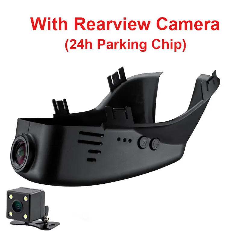 With Rear and 24h Kampacar HD Автомобильный Wifi DVR видеорегистратор для Volvo S60 S60L S80L V60 XC60 XC70 Авто регистратор Wifi два автомобиля Dvrs мини двойной видеорегистратор - Название цвета: With Rear and 24h