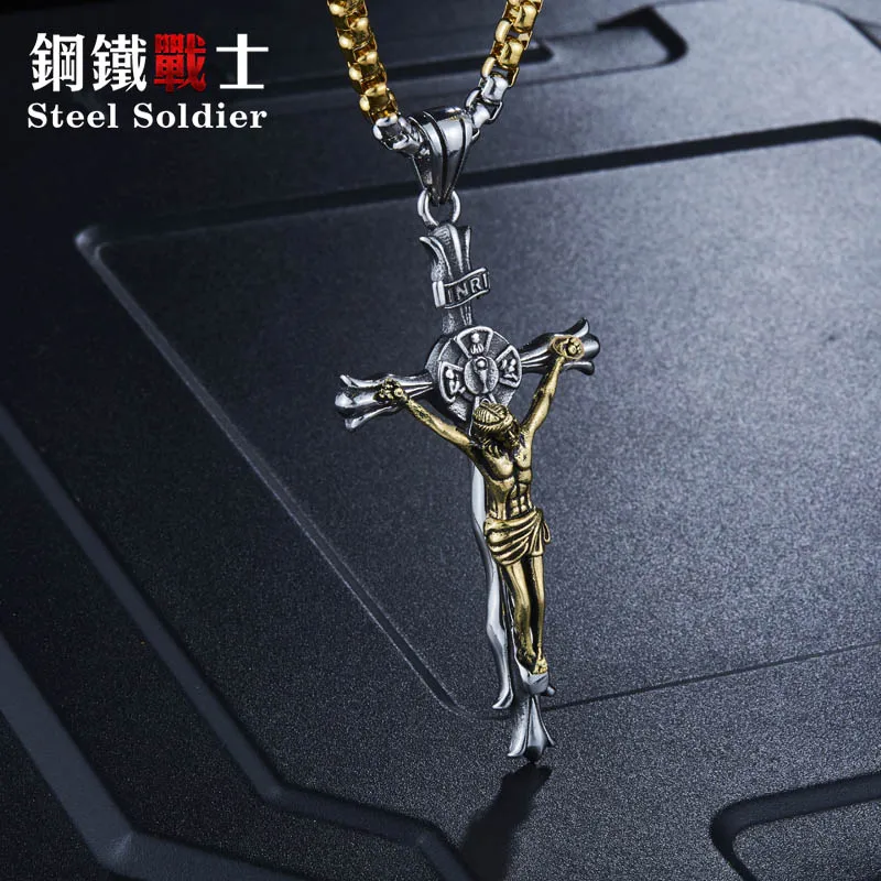 Сталь солдат падение доставка из нержавеющей стали Иисус крест ожерелье