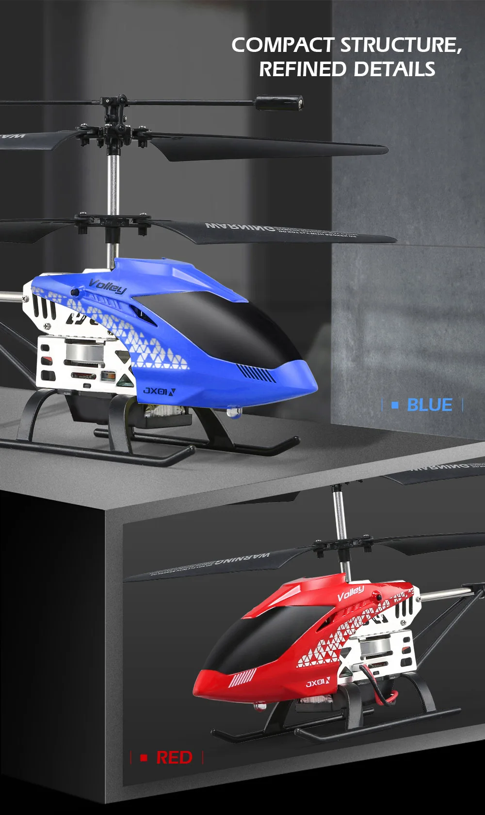 JJRC JX01 Радиоуправляемый вертолет барометр удержание высоты сильная мощность алюминиевый сплав Строительство Радиоуправление Радиоуправляемый Дрон с светильник подарки