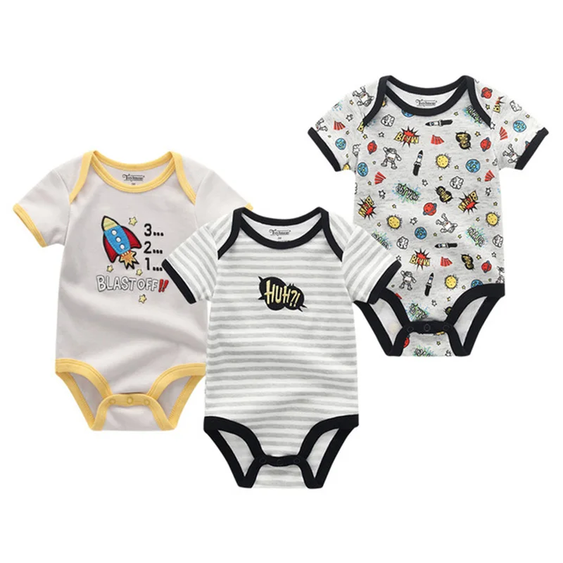 baby boy clothes04 3 шт./лот; Одежда для новорожденных девочек и мальчиков; высококачественные милые детские комбинезоны из хлопка с короткими рукавами; Roupas de bebe Infantil; костюмы - Цвет: baby boy clothes04