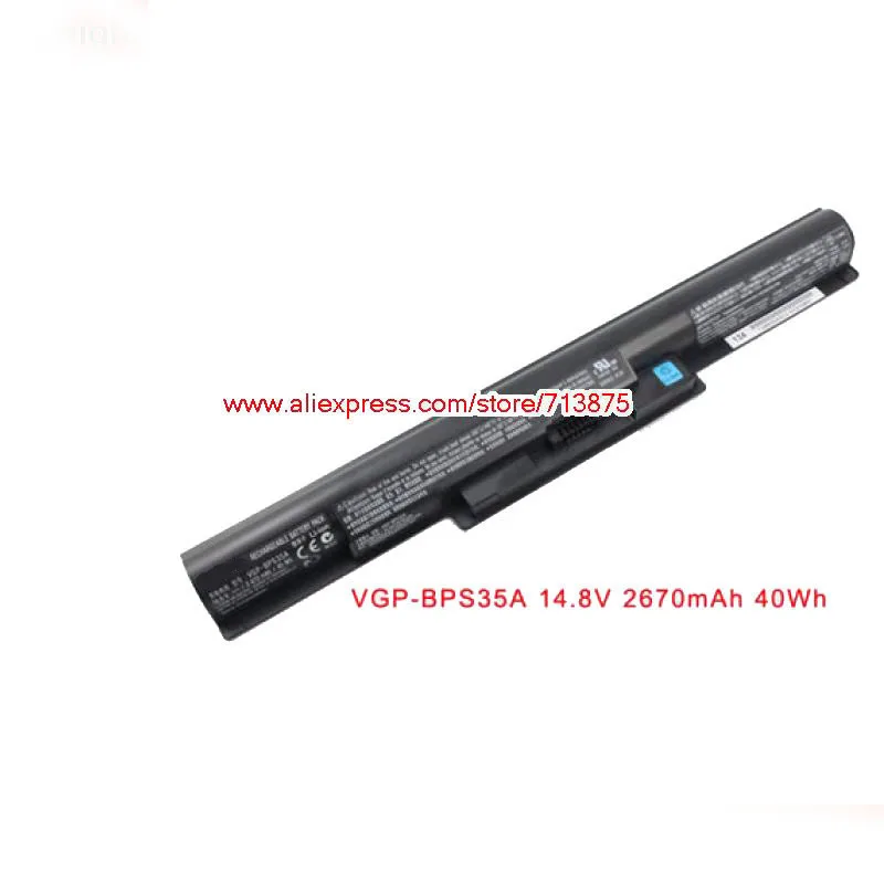 14,8 V 2670 мА/ч, VGP-BPS35A Батарея для sony Vaio SVF152A29M SVF152C29M 14E 15E SVF1421X2EB SVF15217SC F1521V3CW F1531V8CW