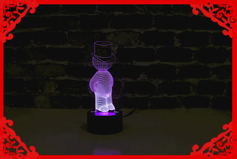 Крутой Джаз Форма Настольная лампа веселый свет 3d ночник 7 цветов для и украшения