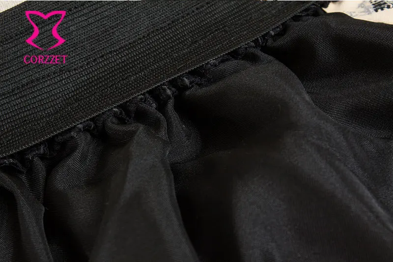 Женская короткая юбка Corzzet черно-белая фатиновая в стиле лолиты сексуальная |