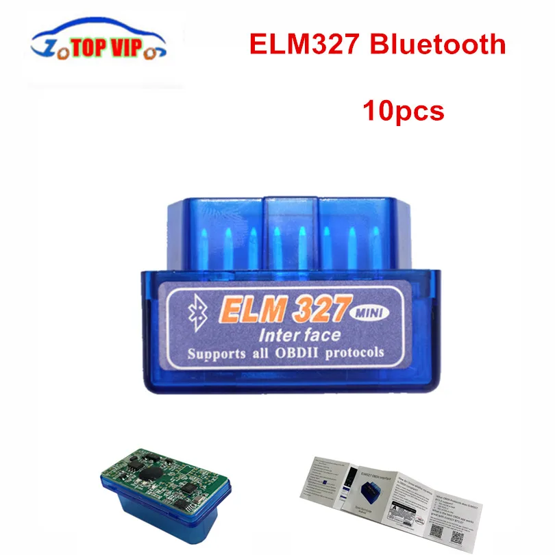 10 шт. Супер Мини ELM327 Bluetooth V2.1/V1.5 OBD2 автомобильный диагностический инструмент ELM 327 Bluetooth для Android/Symbian для OBDII протокола
