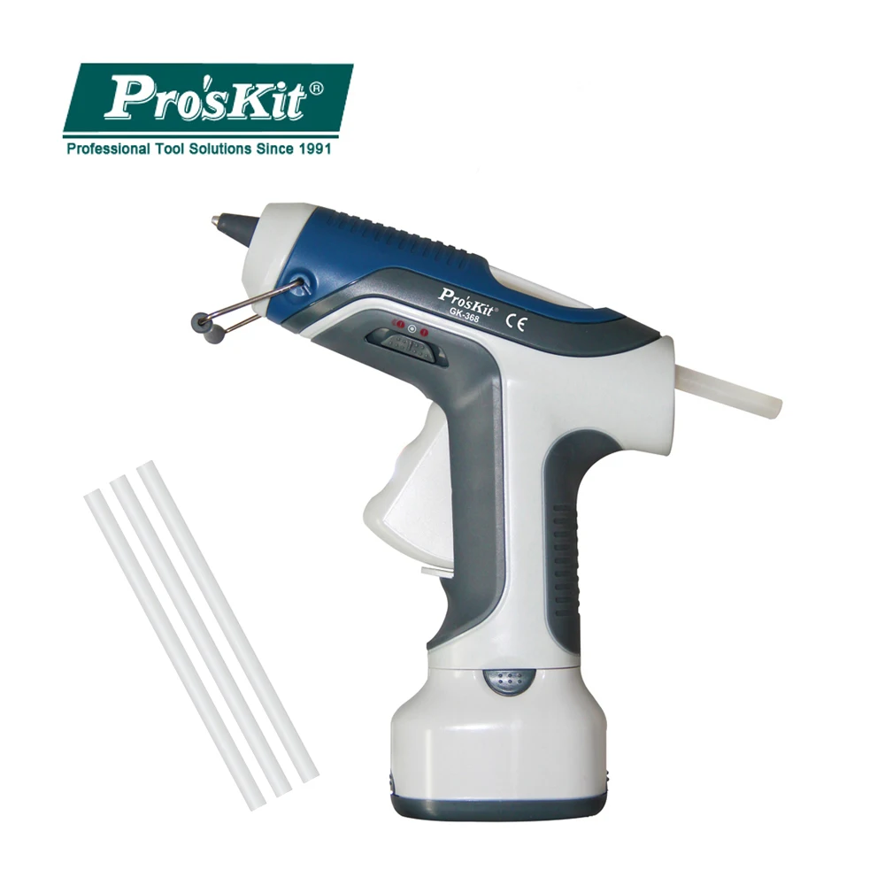 

Hot Melt Glue Gun Pro'sKit GK-368 Battery Cordless Charging 7W/6V +3pcs 7mm Glue Stick Portable Power Tools For DIY Craft Model