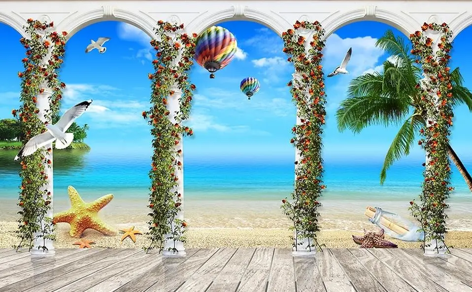 3D обои фоновые для телевизора гостиной дивана фотообои с римскими колоннами