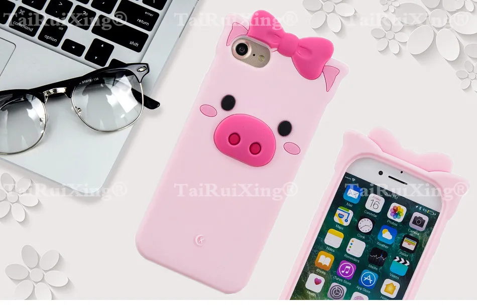 3D мультфильм розовый чехол с единорогом для iphone X 10 4 4S 5 5S 5C SE 6 6S 7 8 Plus 6 7 Plus 8 Plus милый кот Мягкий силиконовый чехол для телефона