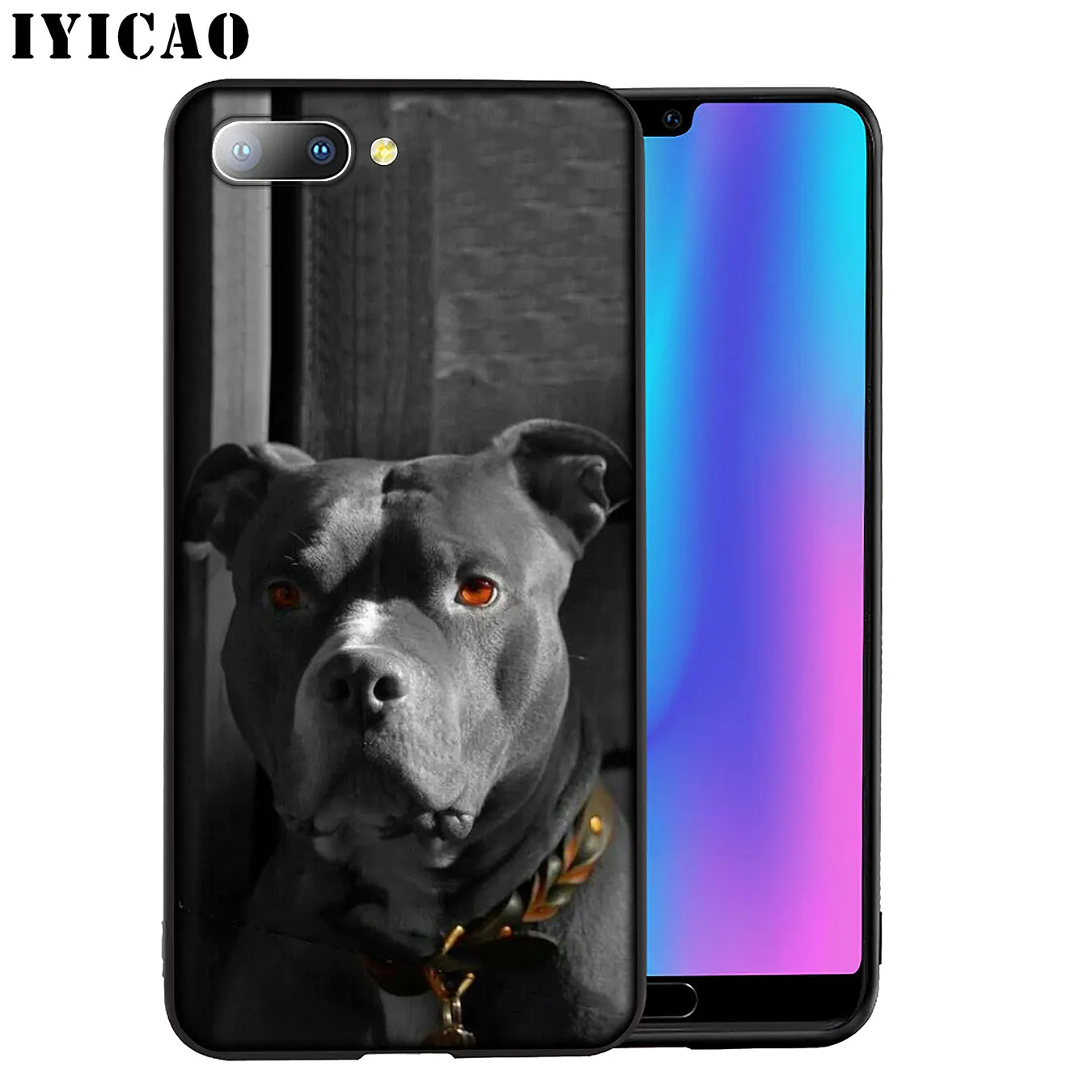 Pit Bull Симпатичный черный мягкий чехол для телефона с собакой питбулом Huawei Mate 30 20 10