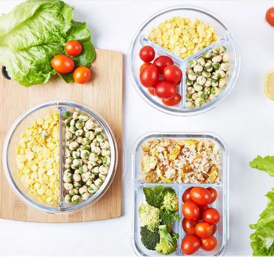 Ланч бокс с 3 отделениями для микроволновки устойчивый к протечкам хороший