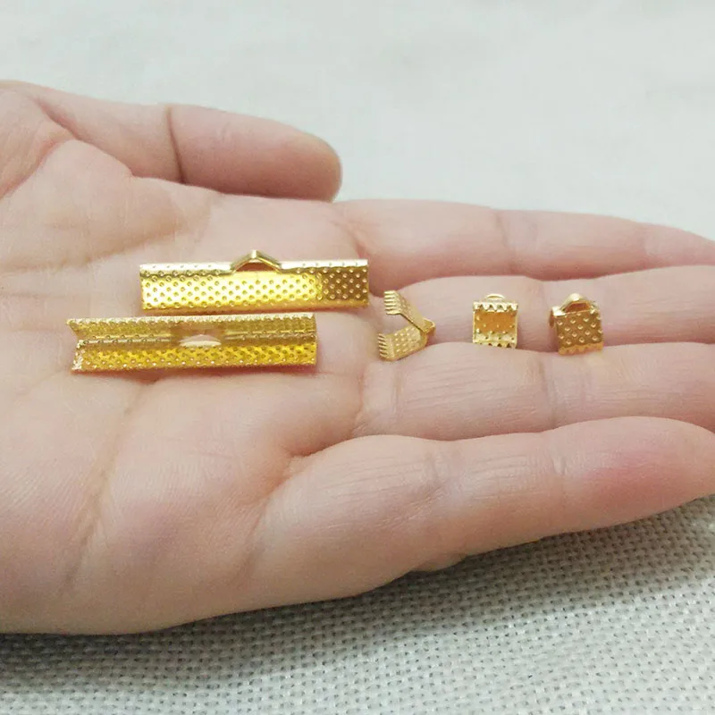 Gunblack обжимные Концевики для кожаного шнура плоская крышка застежки бусины