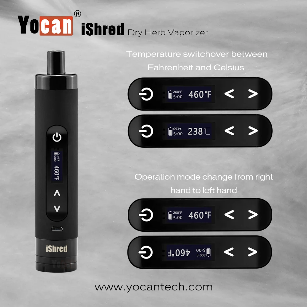 3 шт./лот Yocan ishred сухой травы испаритель электронные cigaerette комплект с ЖК-дисплей