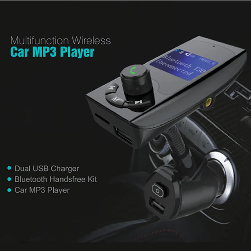 2019 Многофункциональный fm передатчик Bluetooth 4 2 автомобильный mp3 плеер с двойным USB