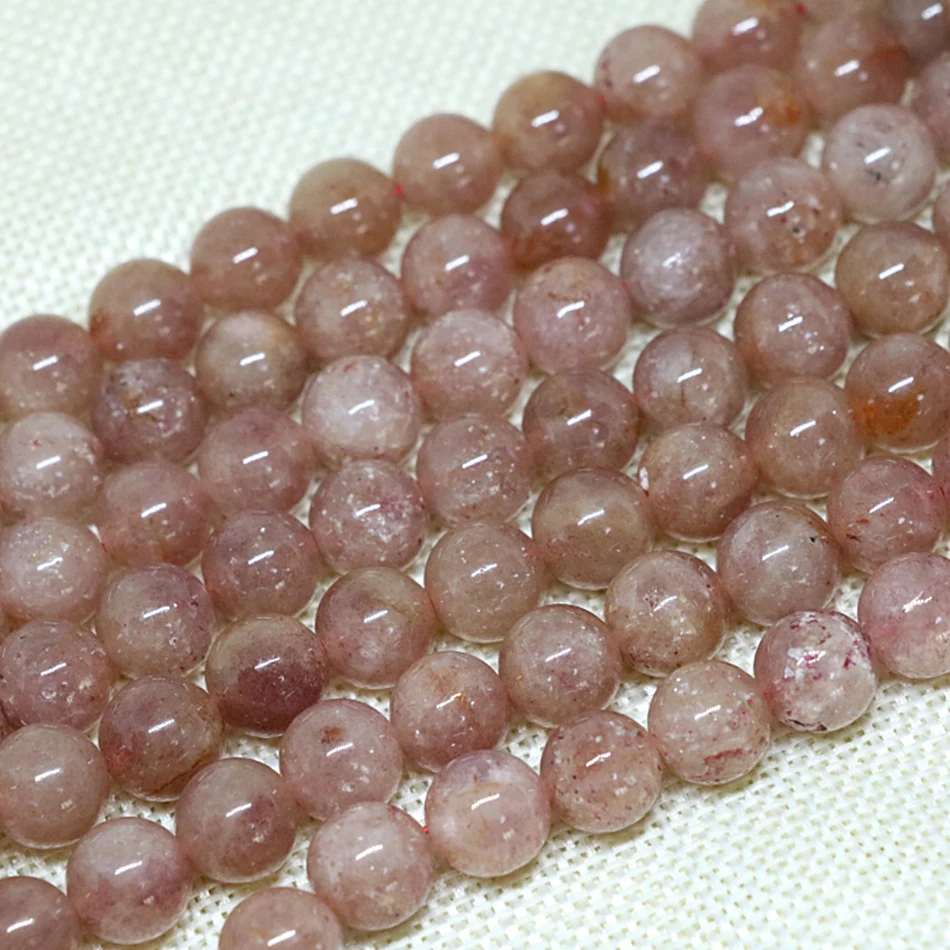

Натуральный камень розовый кристалл из клубничного кварца sunstone модные Свободные Круглые бусины 6 мм 8 мм 10 мм 12 мм Изготовление ювелирных изделий 15 дюймов B117